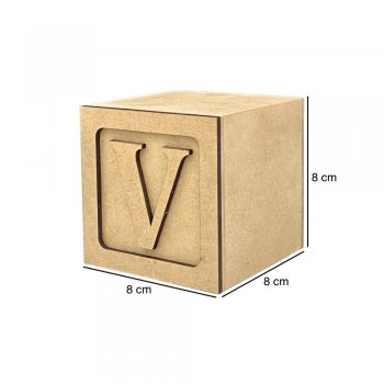 Cubo Letra "V" 8X8X8