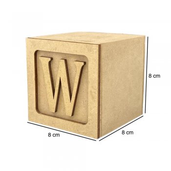 Cubo Letra "W" 8X8X8