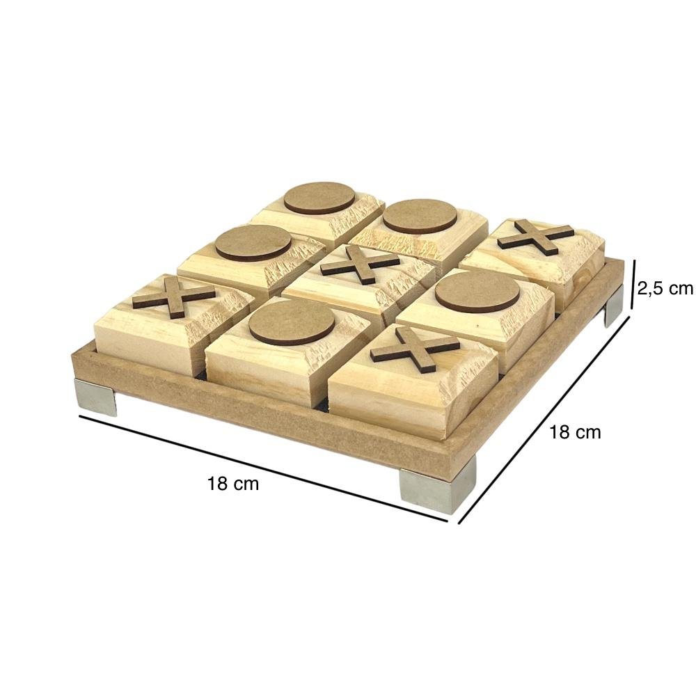 Jogo da Velha em Madeira 15x15 cm Feito em Madeira