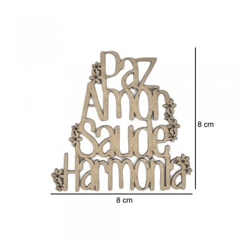 Aplique Frase "Paz, Amor, Saúde, Harmonia" 8x8