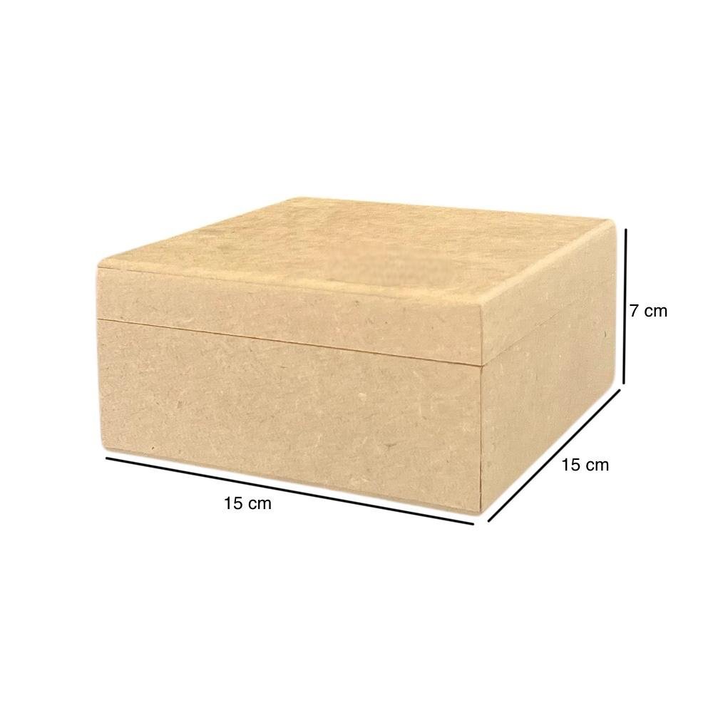 MDF na Web - cod: 1998 - Caixa Quadrada Com Dobradiça Pequena 15x15x7