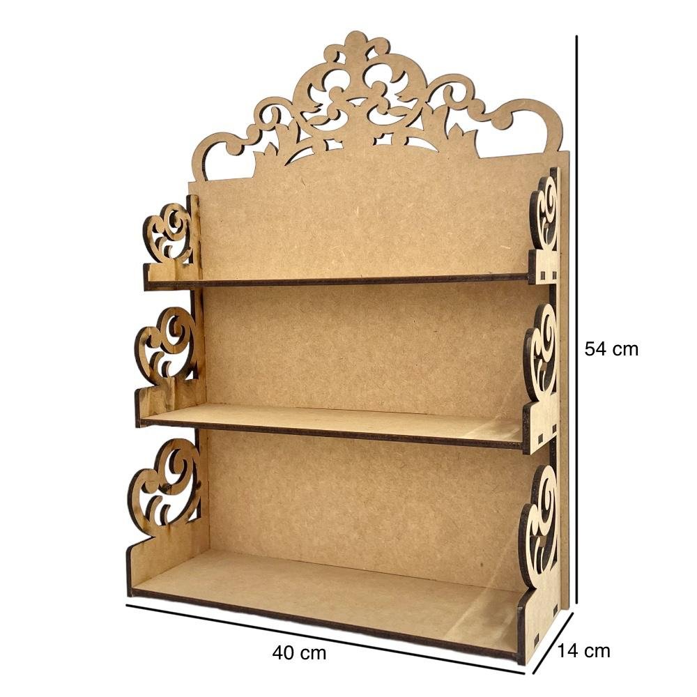 MDF Na Web Cod 3986 Prateleira Arabesco 3 Andares Grande 40x14x54 Mdf na web cod 3986 prateleira arabesco 3 andares grande 40x14x54