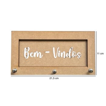 Porta Chaves Vazado Bem-Vindos 21,5x11