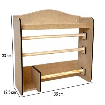 Porta Condimentos Com Porta Papel Triplo Trabalhado 36X12,5X33
