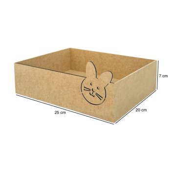 Bandeja Retangular Vazada Coelhinho 2,8mm 25x20x7