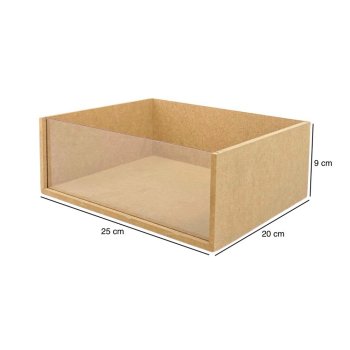 Bandeja Retangular Com Acrílico Pequena 25x20x9