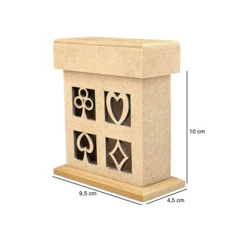 Caixa Porta Baralho Laser 1 Maço 9,5x4,5x10