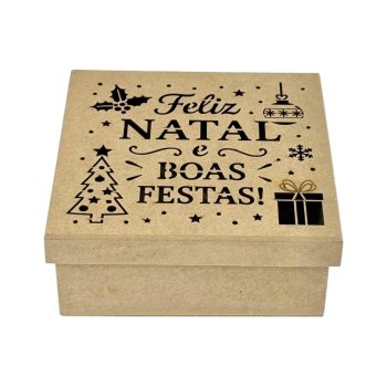 Caixa Tampa De Sapato Vazada Feliz Natal E Boas Festas 15x15x6