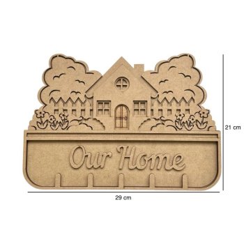 Porta Chaves 3D Our Home Laser Decoração Natal 29x21