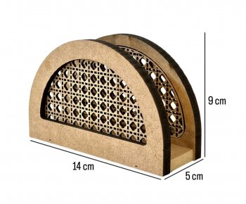 Porta Guardanapo Com Recorte a Laser Palha Indiana 14X5X9