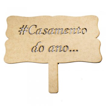 Placa  Com Cabo Laser "Casamento Do Ano"30x16