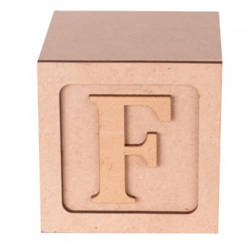 Cubo Letra "F" 8X8X8